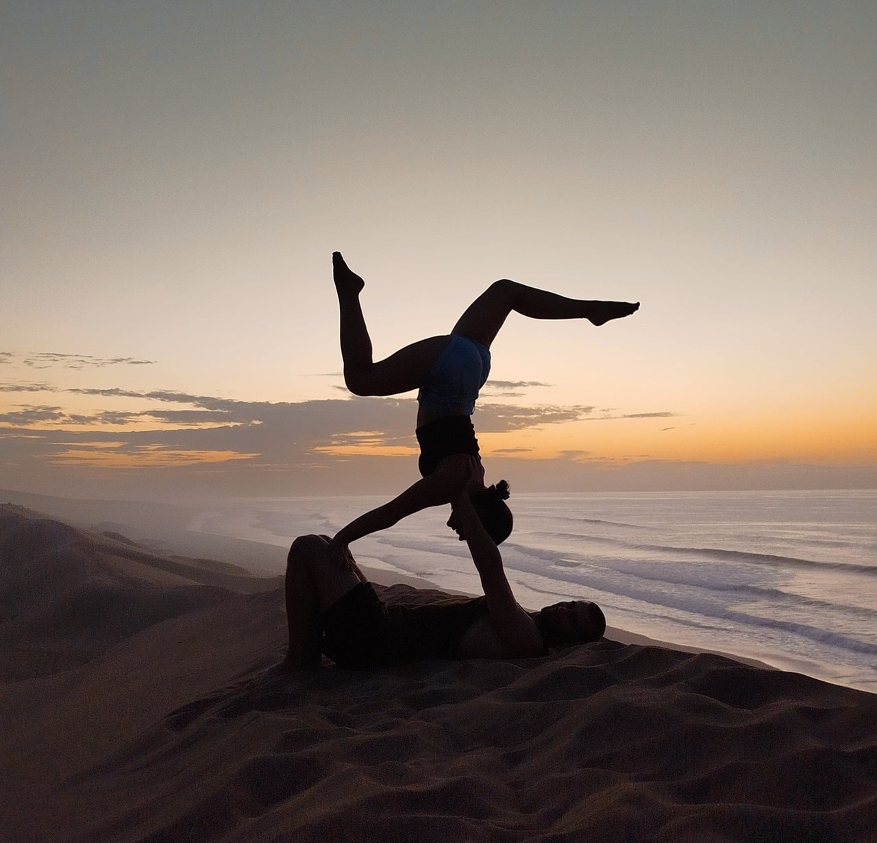 Acro yoga - partner work Acro yoga - partner work